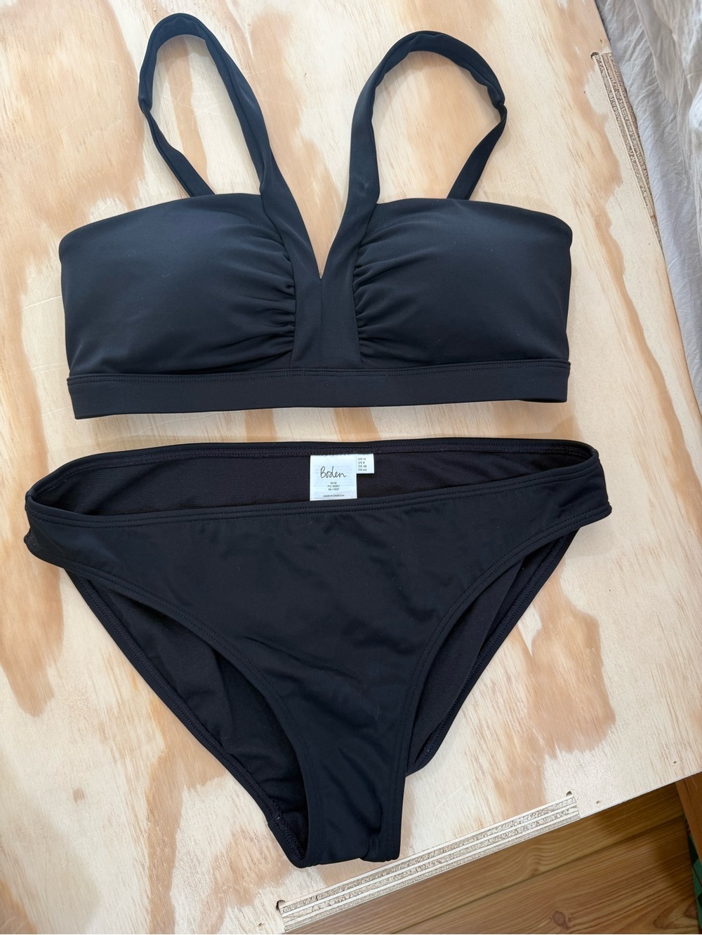 Boden Corsica Black Two-Piece Swim Bikini Set